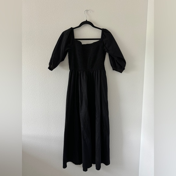 Old Navy | Black Off the Shoulder Puff Sleeve Maxi Dress - Picture 4 of 7